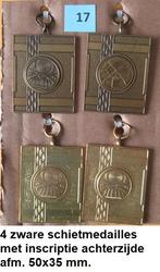 schietsport, set van 4 zware medailles, 50x35 mm (17), Ophalen of Verzenden, Overige materialen, Nederland