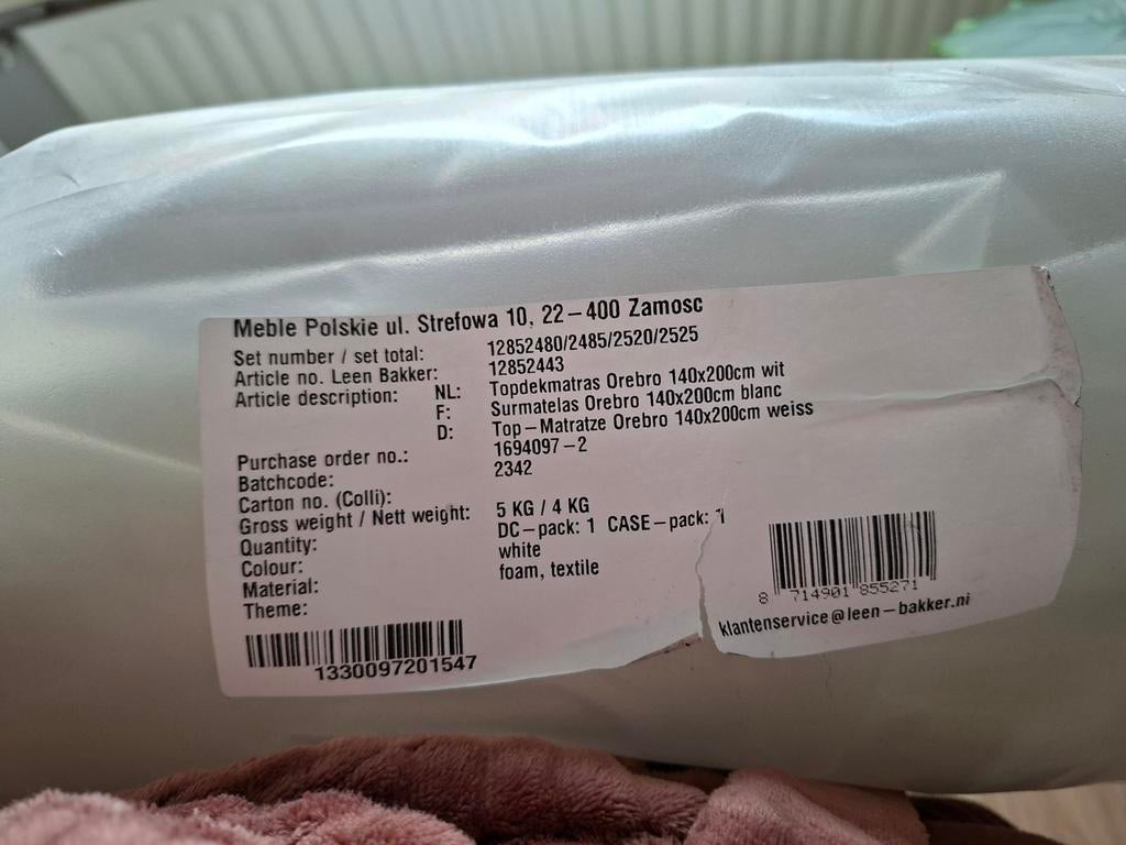 Nieuwe topmatras 140200, Huis en Inrichting, Slaapkamer | Matrassen en Bedbodems, Ophalen of Verzenden, Nieuw, Tweepersoons, 140 cm