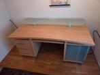 Gratis bureau met lades en glazen opzetstuk, Ophalen of Verzenden