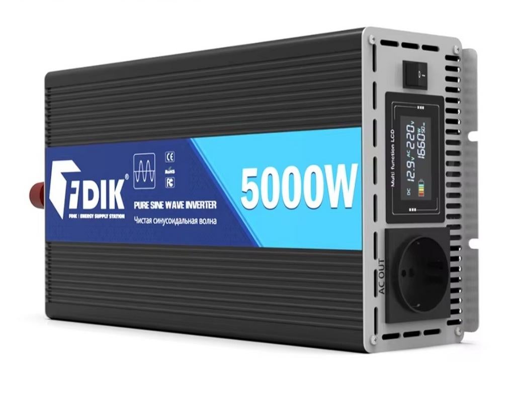 Inverter 24 v pure sine wane 5000w max- 2500 w continue, Verzenden, Nieuw