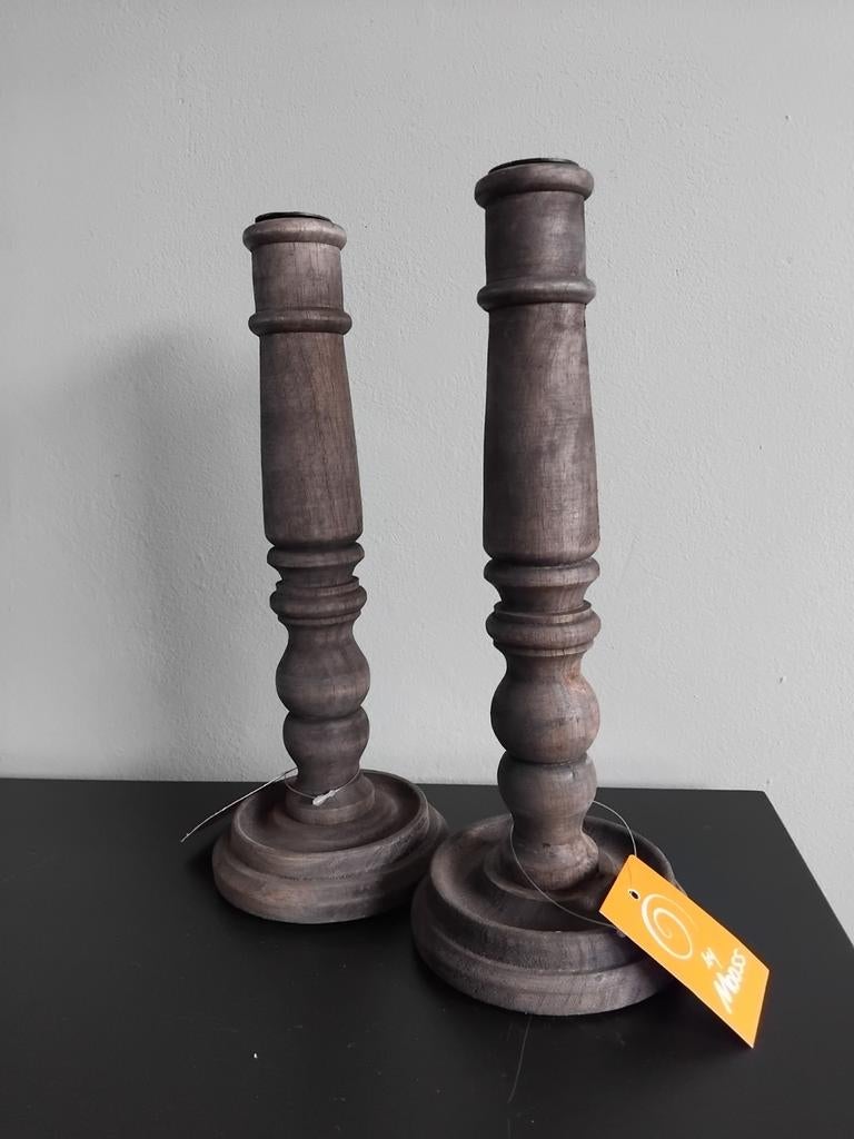 Sobere houten kandelaars Nieuw By Mooss, Huis en Inrichting, By Mooss, Nieuw, Ophalen of Verzenden, Woontijd@gmail.com