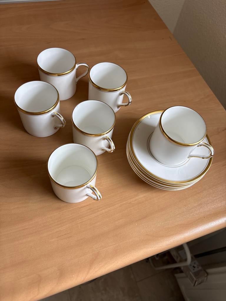 6 Vintage Royal Worcester Viceroy Theekopjes & Schotels, Ophalen of Verzenden