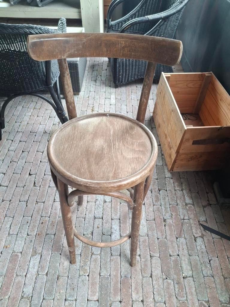 Houten barkruk, Ophalen, Gebruikt, 60 tot 90 cm, 1 kruk