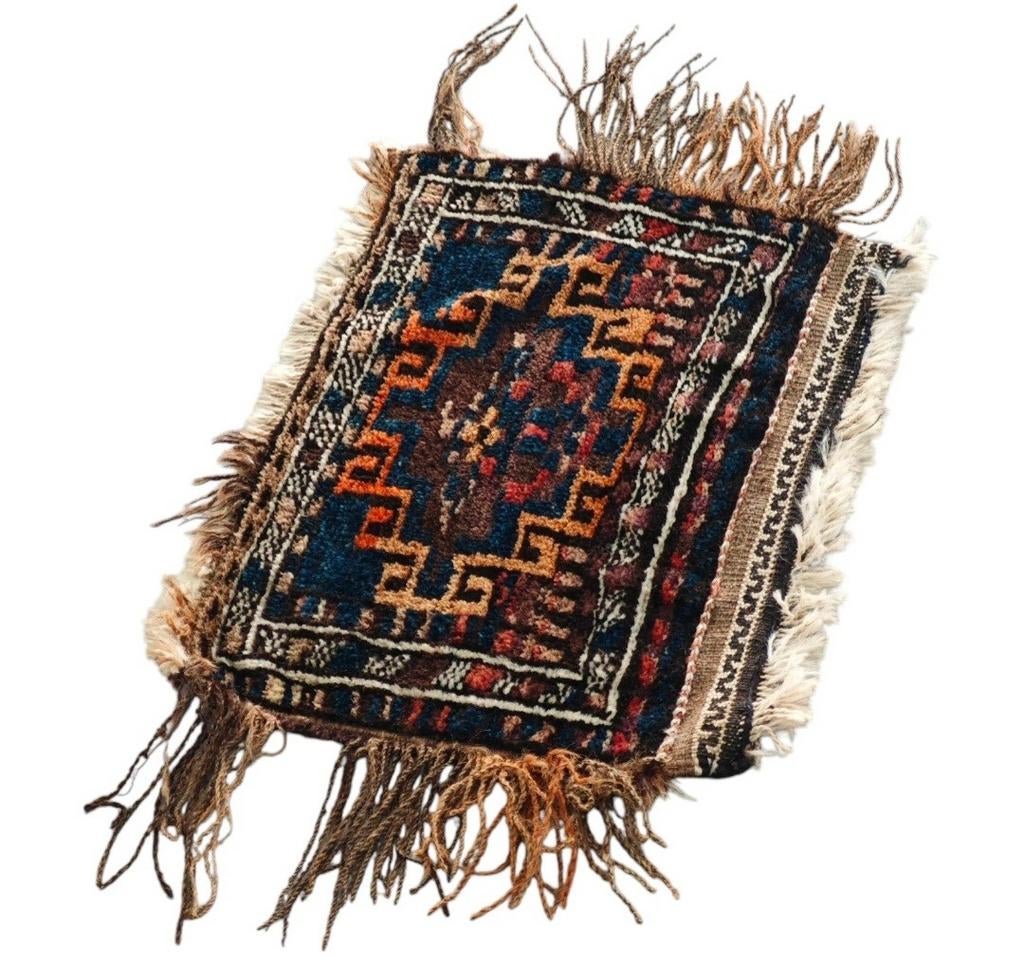 Handgeknoopt Perzisch wol mini tapijt Beloutch 33x42cm, Ophalen of Verzenden