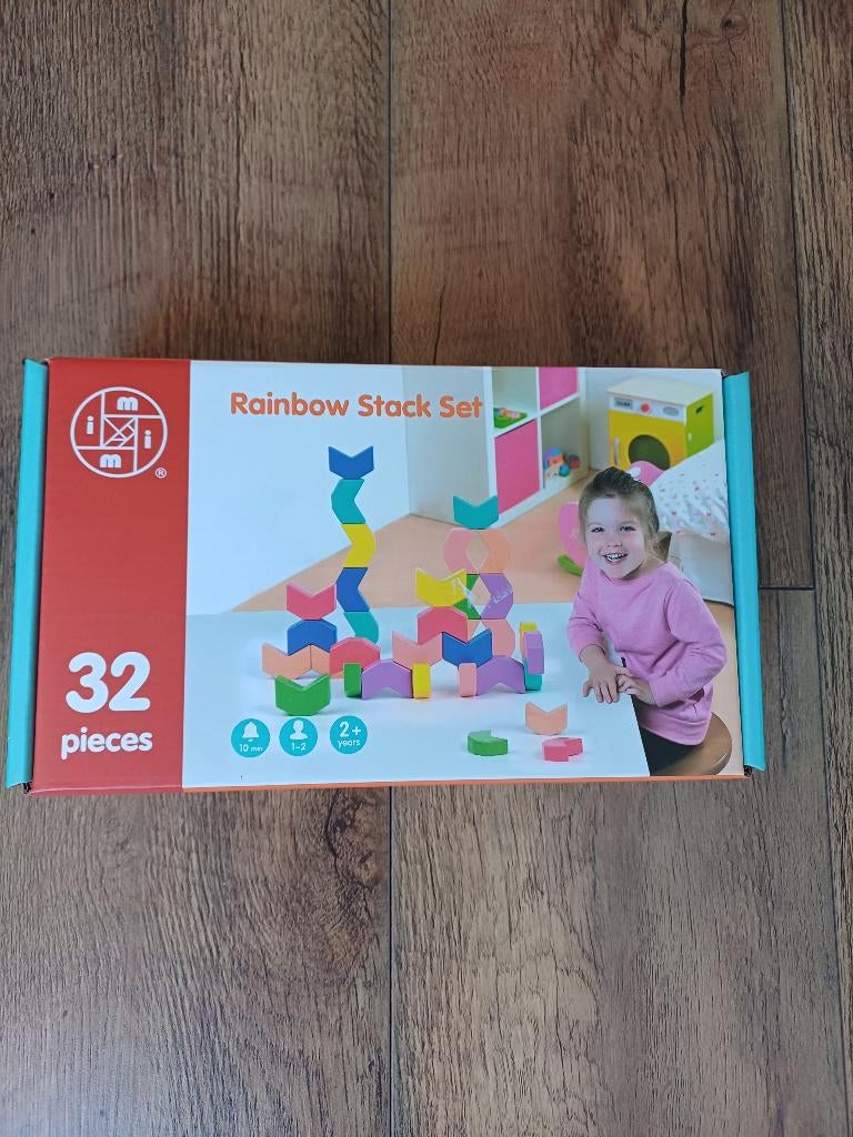 Rainbow houten blokken set 32 stukken, Kinderen en Baby's, Speelgoed | Houten speelgoed, Ophalen of Verzenden, Nieuw