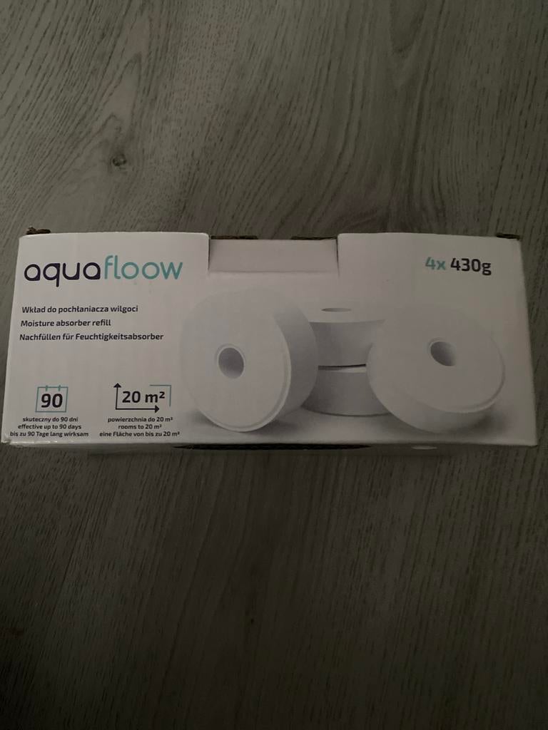 Aqua Floow Vochtvreter Navulling 4x 430g - Tot 90 dagen, Witgoed en Apparatuur, Ophalen of Verzenden, Nieuw, Luchtontvochter