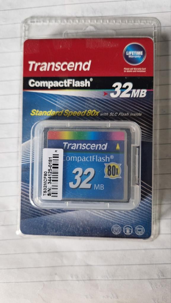 Transcend CompactFlash Adapter en 32MB CompactFlash Kaart, Nieuw, Transcend, Minder dan 2 GB, Ophalen of Verzenden