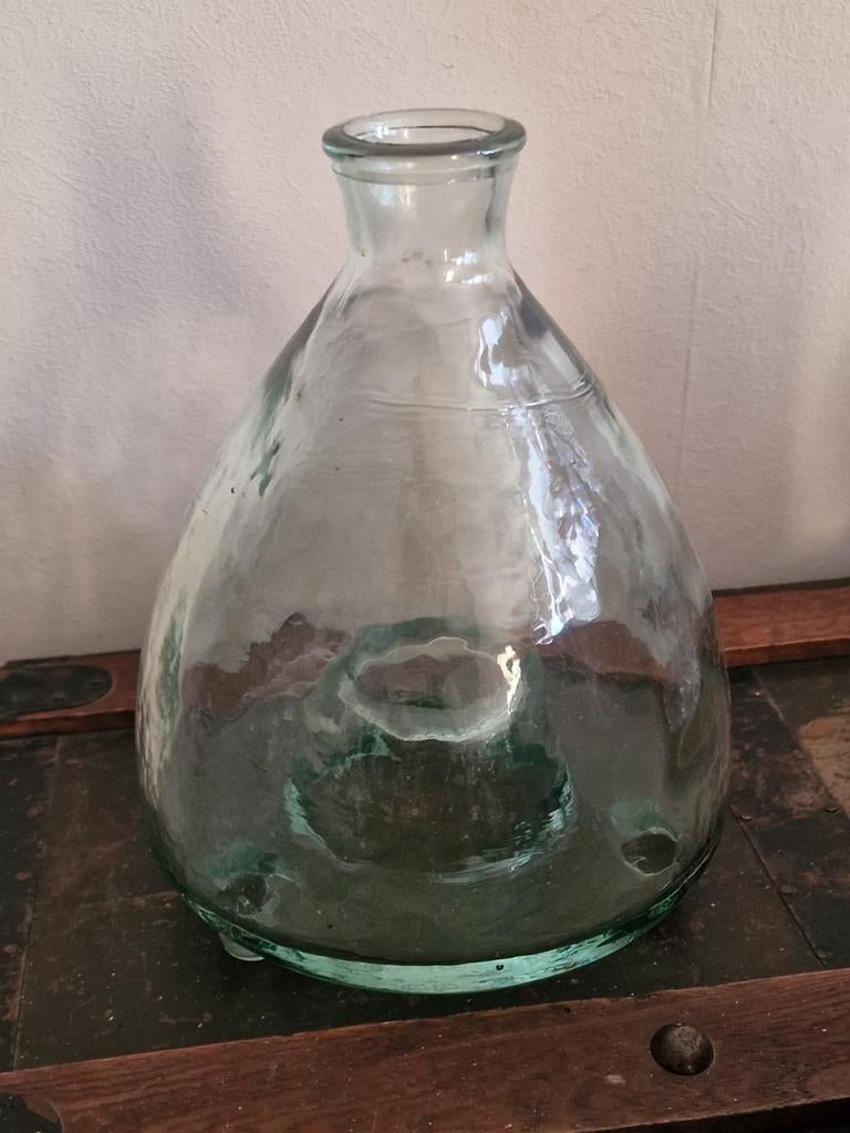 Oude glazen fles - wespen vanger, Ophalen of Verzenden