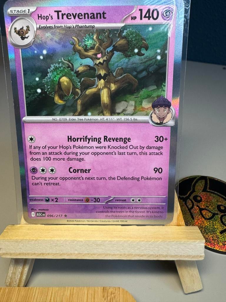 Pokemon kaarten: Hop's Trevenant 096/217, Ophalen of Verzenden, Zo goed als nieuw, Losse kaart, Foil