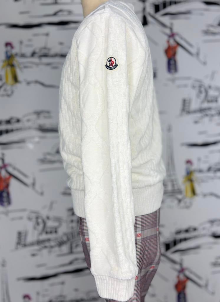 Moncler silk white 3d kabel sweater trui maat 10, Kinderen en Baby's, Kinderkleding | Maat 134, Moncler EU, Verzenden, Jongen of Meisje