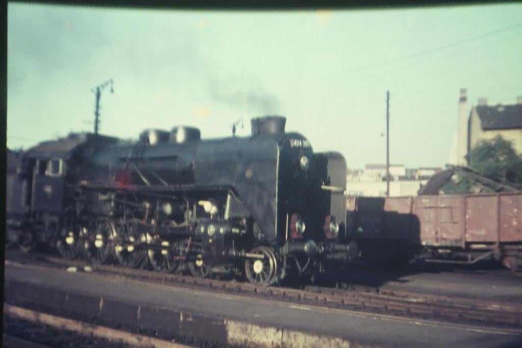 Hongarije MAV dia stoomloc locomotief loc type 424 70-er TOP, Ophalen of Verzenden, Gebruikt, Trein, Kaart of Prent