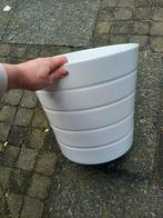 Witte bloempot/plantenbak met ribbels, IKEA, 25 tot 40 cm, Kunststof, Rond, Ophalen of Verzenden