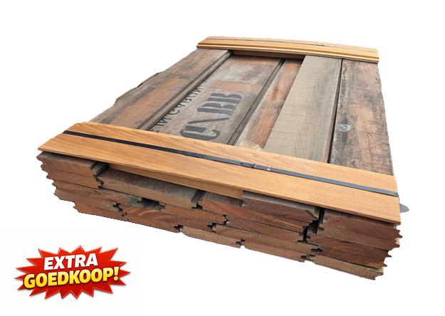 5 m2 hardhouten damwand  -  Extra goedkoop - nr: HP86, Tuin en Terras, Palen, Balken en Planken, Ophalen, Planken, Nieuw, Hardhout