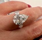 Witgouden ring met VS2 diamant van maar liefst 6.07 caraat!, Wit, Nieuw, Ophalen of Verzenden, 17 tot 18