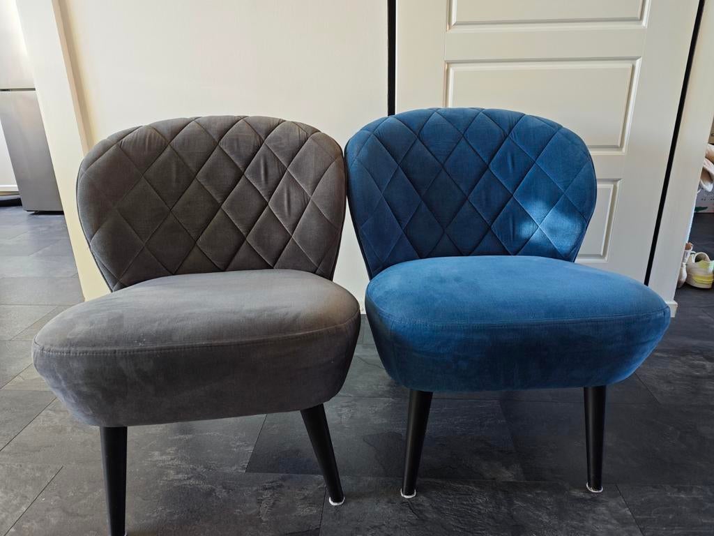 2 fauteuils stoelen (lees beschrijving), Huis en Inrichting, Fauteuils, Ophalen, Gebruikt, Minder dan 75 cm, Stof