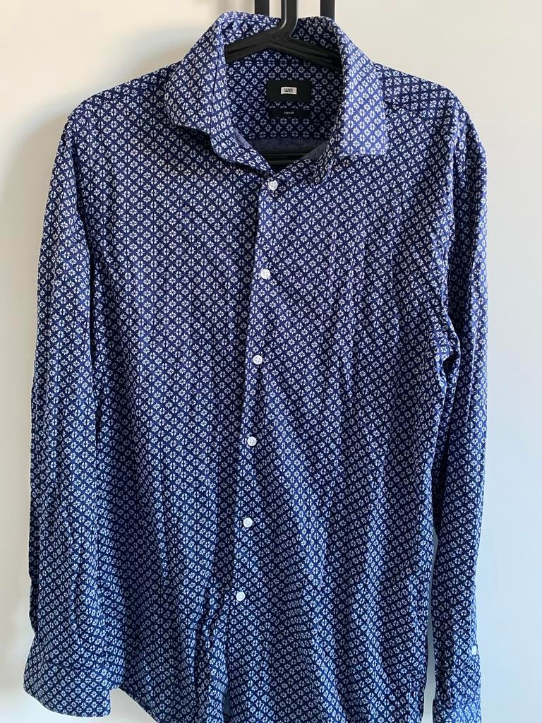 WE Fashion heren overhemd maat L, Ophalen of Verzenden, Gedragen, Blauw, Halswijdte 41/42 (L)