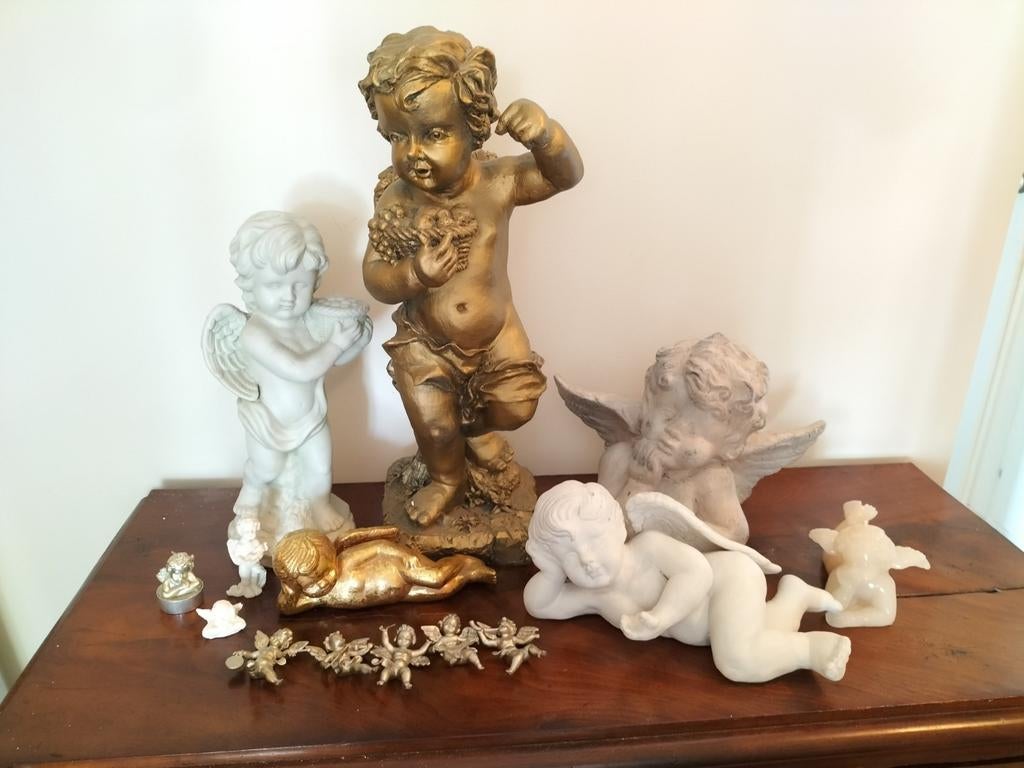 Engelen, lieve verzameling beeldjes. Van steen tot kaars., Verzamelen, Ophalen, Dier