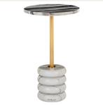 Luxe bijzettafel marmer en goud, Richmond Interiors, Overige materialen, Minder dan 55 cm, Rond, Zo goed als nieuw