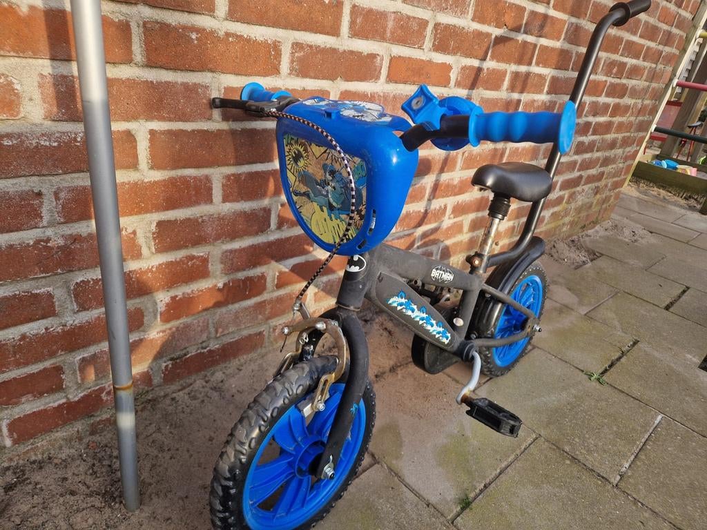 12 inch kinderfiets Batman met duwstang, Ophalen, Gebruikt, Minder dan 16 inch, Batman