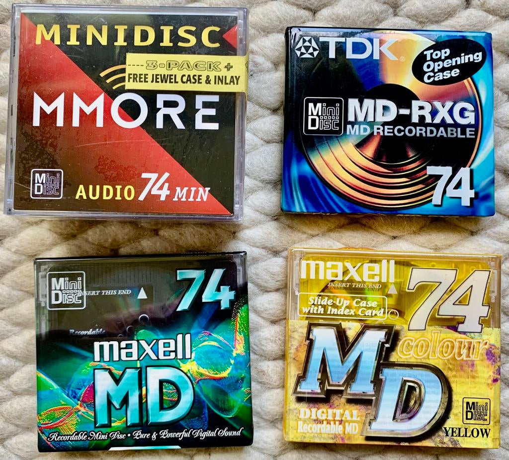 6x TDK MD-RGX Maxell MD Color MMore 74 Minidisc Minidisk MDs, TDK, Maxell & MMORE, Ophalen of Verzenden, Minidisc-recorder, Nvt