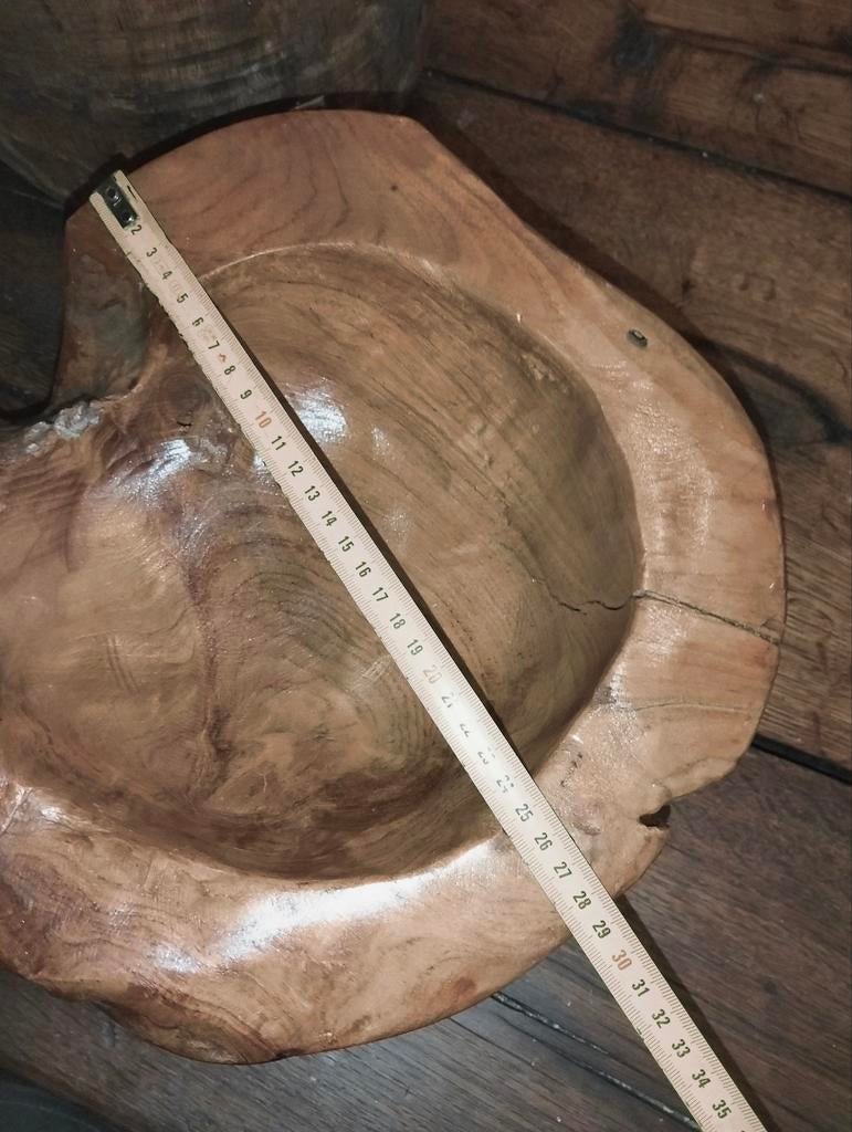 Mooie brocante houten zware schaal ., Antiek en Kunst, Ophalen of Verzenden
