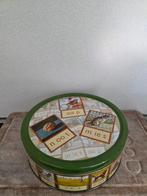 Vintage blikken trommel met ABC aap noot mies, Ophalen of Verzenden, Gebruikt