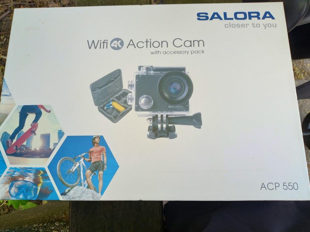 Salora Wifi 4K Action Cam ACP 550 met accessoirepakket, Ophalen of Verzenden, Nieuw, Overige merken