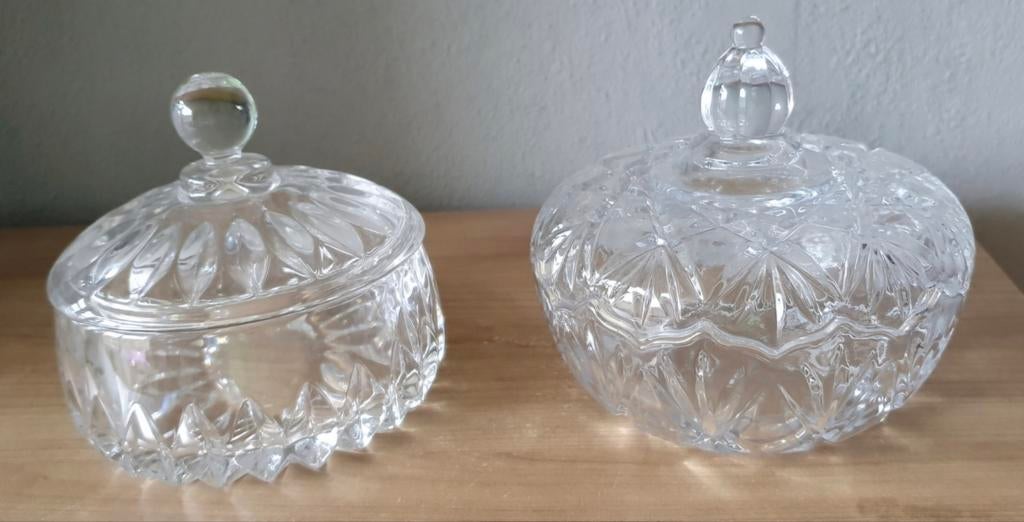 2 mooie bonbon schalen, Ophalen, Zo goed als nieuw, Kristal