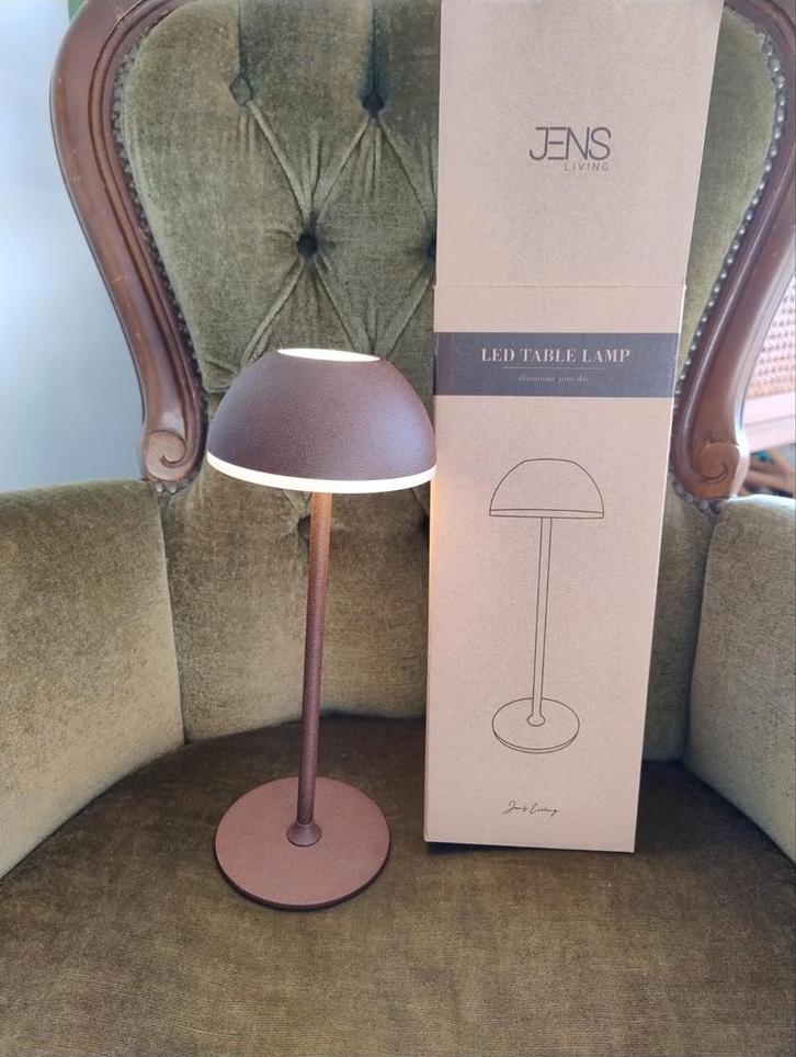 Tafellamp roestbruin JENS Living, Huis en Inrichting, Lampen | Tafellampen, Minder dan 50 cm, Metaal, Ophalen of Verzenden