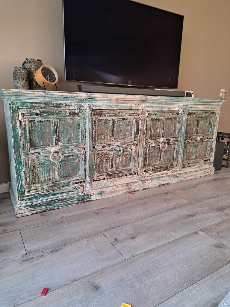 Teak kast met deuren dressoir, Ophalen, Gebruikt