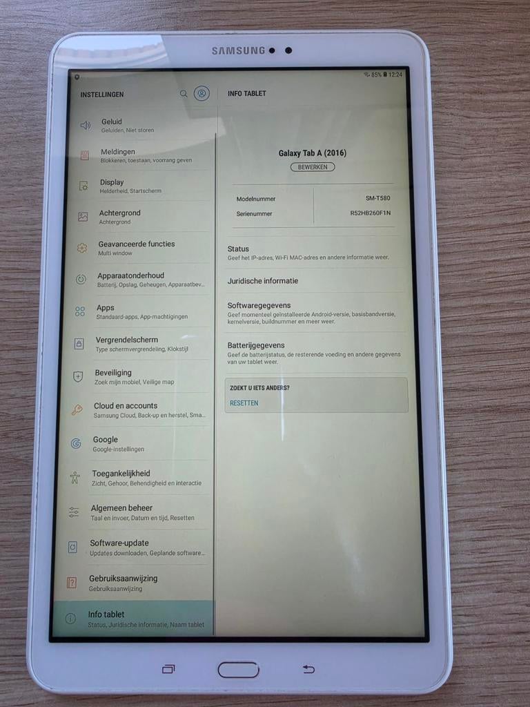 Samsung Galaxy Tab A6 10.1" (2016) SM-T580, Ophalen of Verzenden, 10 inch, 16 GB