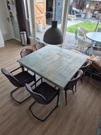 Vierkante EETTAFEL met 6 stoelen, Ophalen of Verzenden