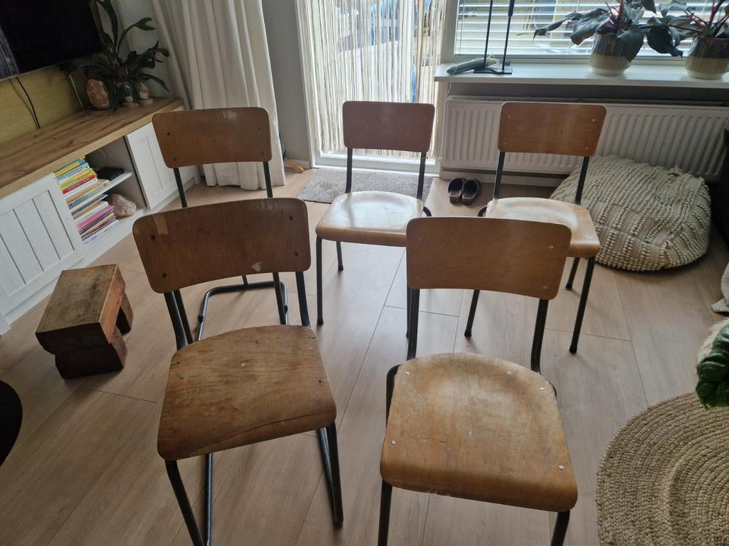 Schoolstoelen, 6 stuks, Ophalen