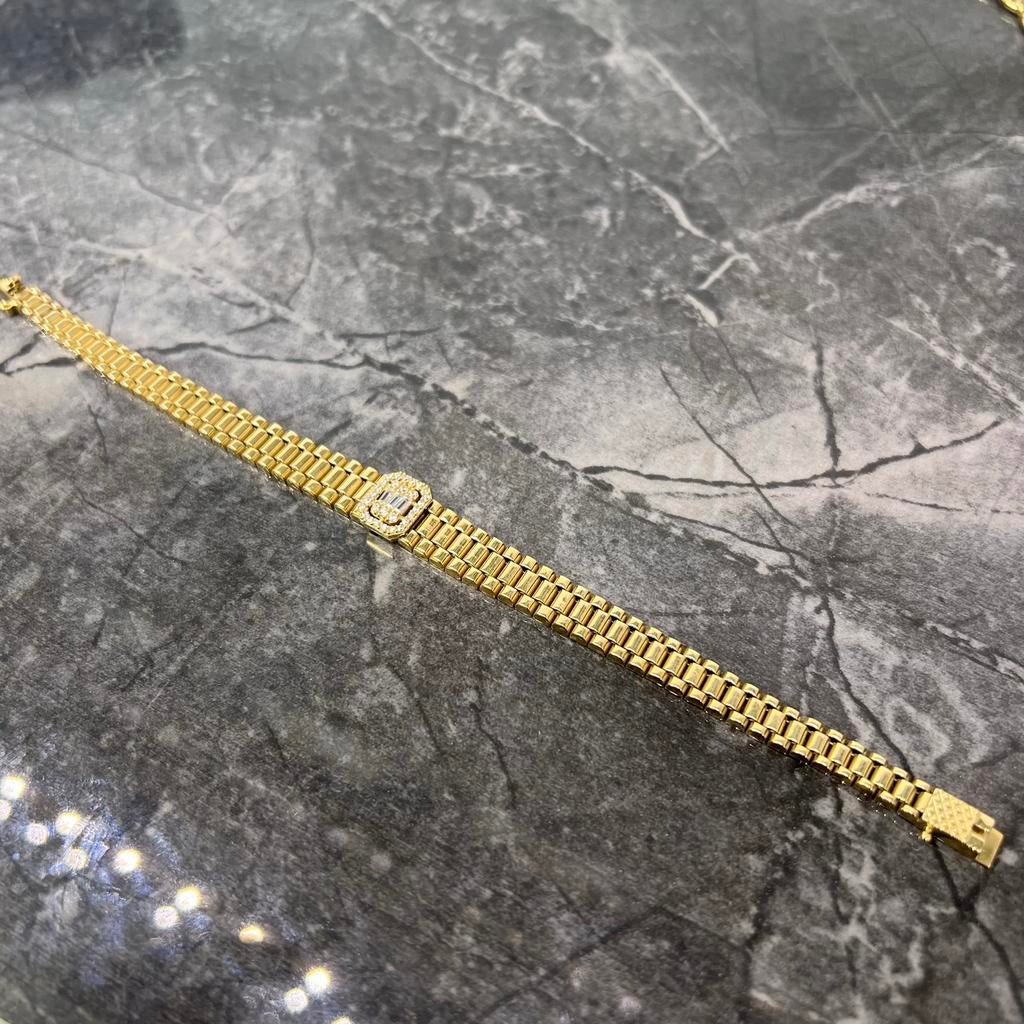 14k gouden armband rolex schakel dames, Sieraden, Tassen en Uiterlijk, Armbanden, Ophalen of Verzenden