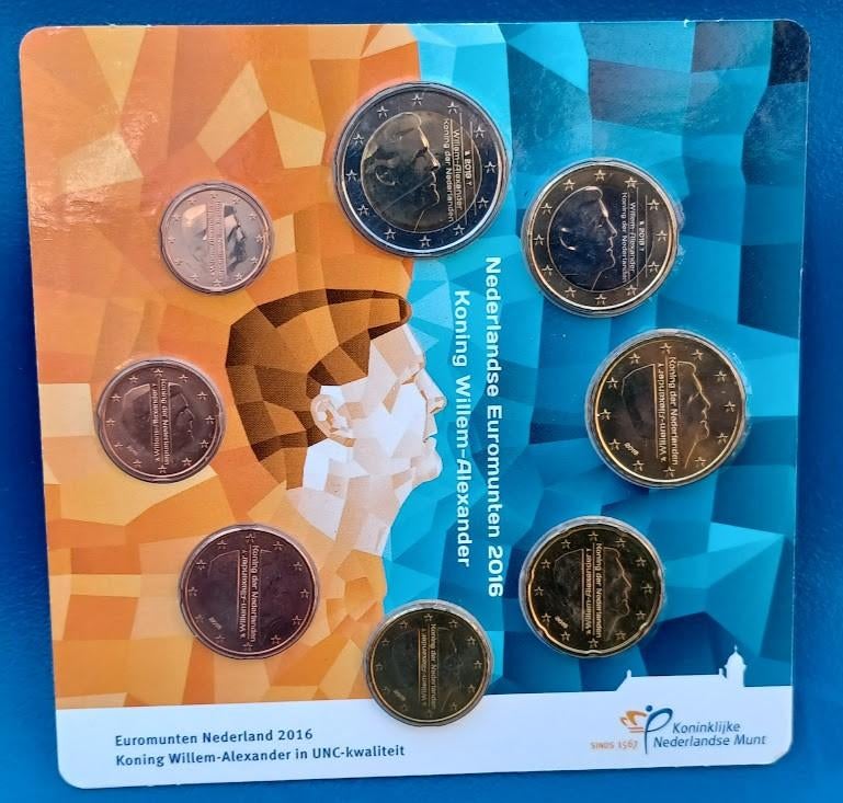 Euromunten Nederland UNC kwaliteit 2016 - in luxe verpakking, Postzegels en Munten, Munten | Nederland, Verzenden, Koningin Beatrix