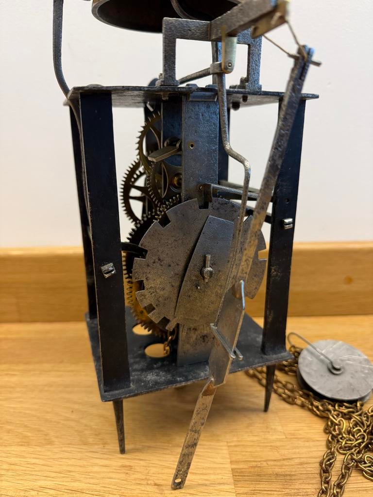 Antiek Frans lantaarnklok uurwerk - Uniek verzamelobject, Ophalen of Verzenden