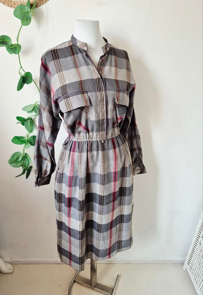 Vintage Betty Barclay geruite jurk S/M, Maat 38/40 (M), Betty Barclay, Ophalen of Verzenden, Zo goed als nieuw