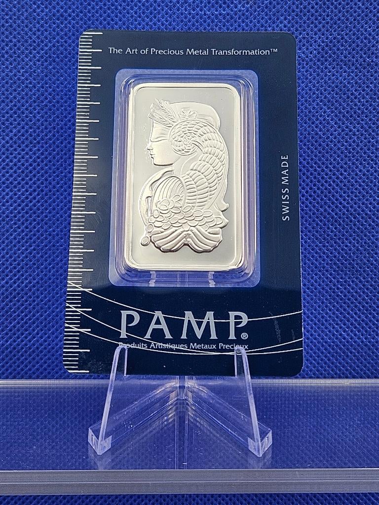 (1324) BAAR PAMP SUISSE ONE OUNCE, Ophalen of Verzenden, Zilver