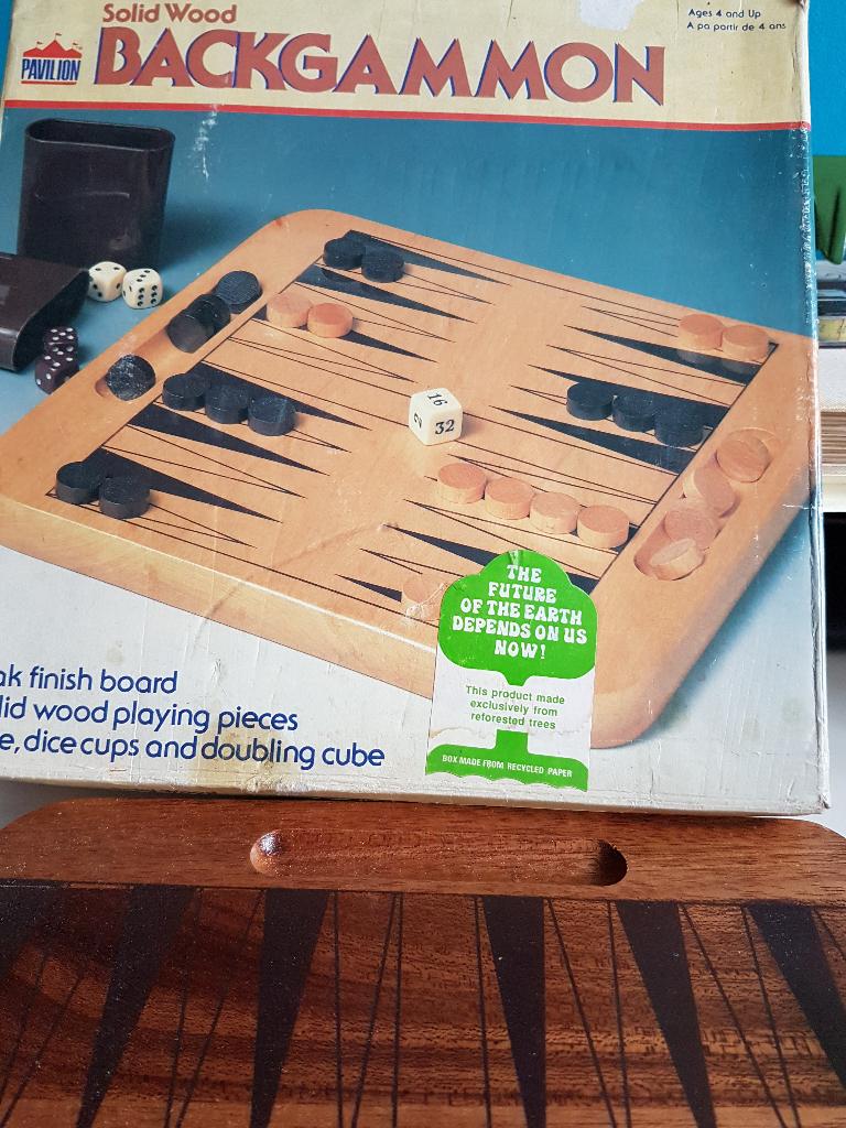 back gammon, oud spel met zwaar houten bord, incompleet, Ophalen of Verzenden, Gebruikt