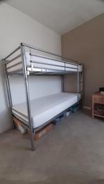 Stapelbed met matrassen, Huis en Inrichting, Slaapkamer | Stapelbedden en Hoogslapers, Ophalen, 90 cm, Eenpersoons, Minder dan 160 cm