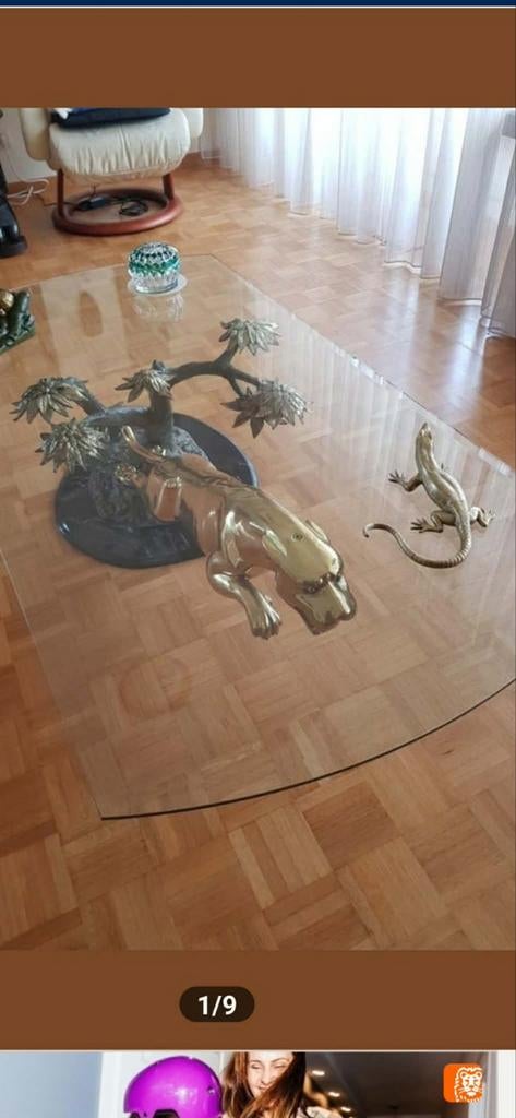 Bronze panther tafel holywoud regency ophalen in belgie puur, Ophalen of Verzenden