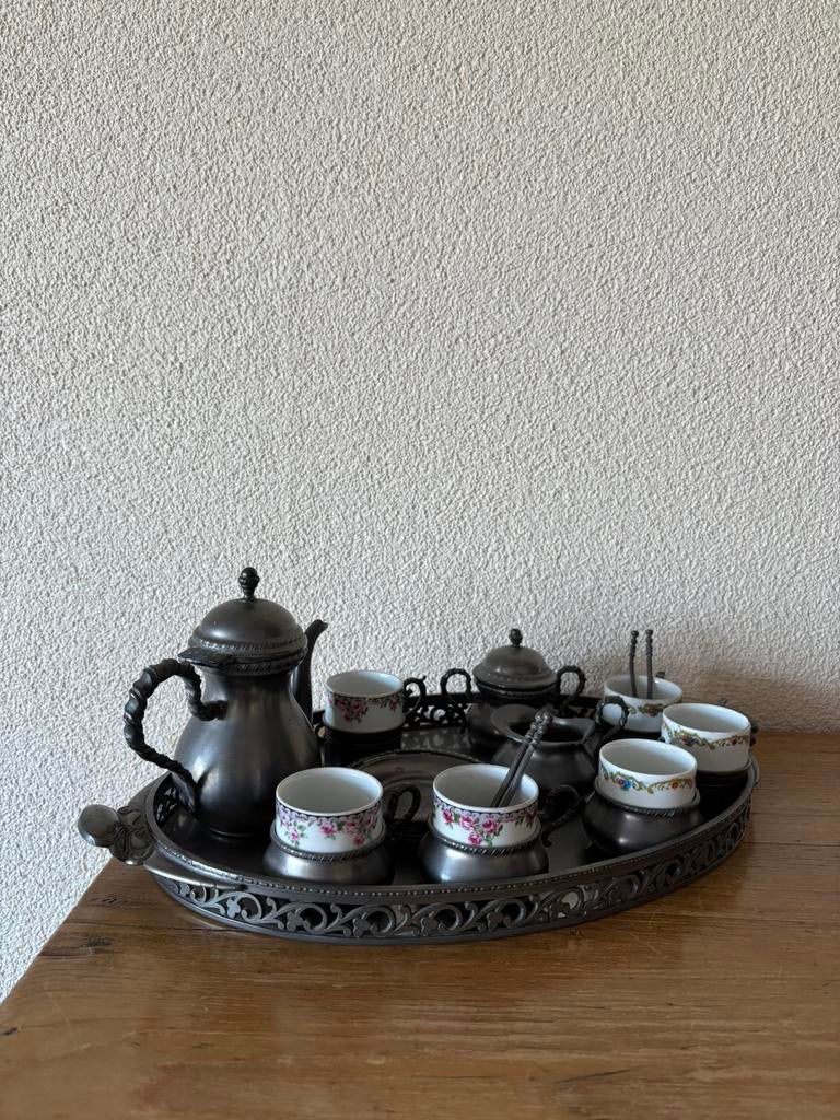 Tinnen serviesje, Antiek en Kunst, Ophalen of Verzenden