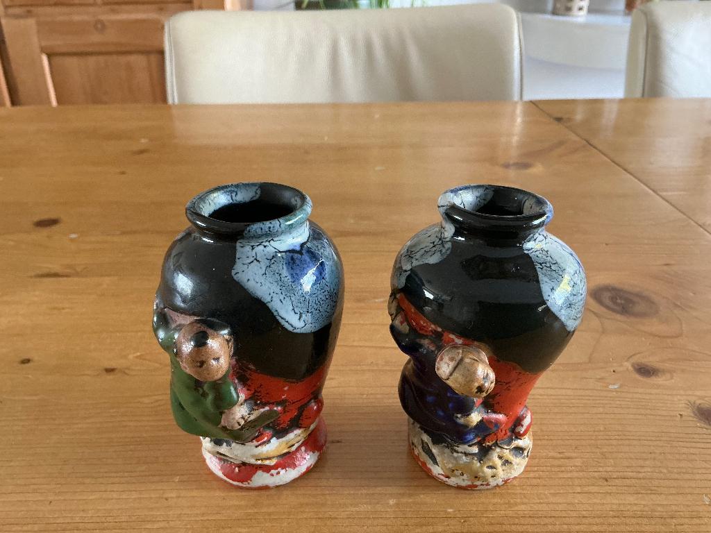 Antieke Japanse SUMIDA GAWA vaasjes (2), Antiek en Kunst, Ophalen