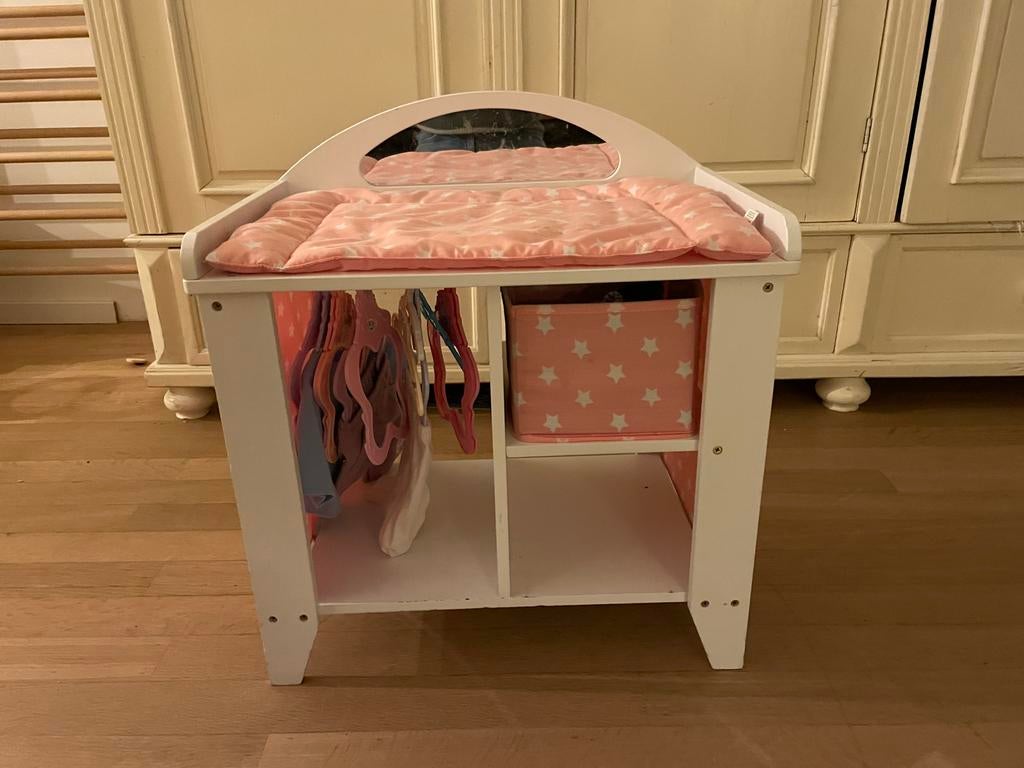 Poppencommode met spiegel en opbergruimte, Ophalen, Gebruikt, Overige typen