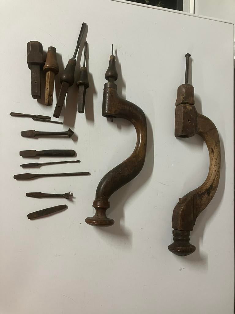 Antiek gereedschap booromslag 2 stuks, Ophalen of Verzenden