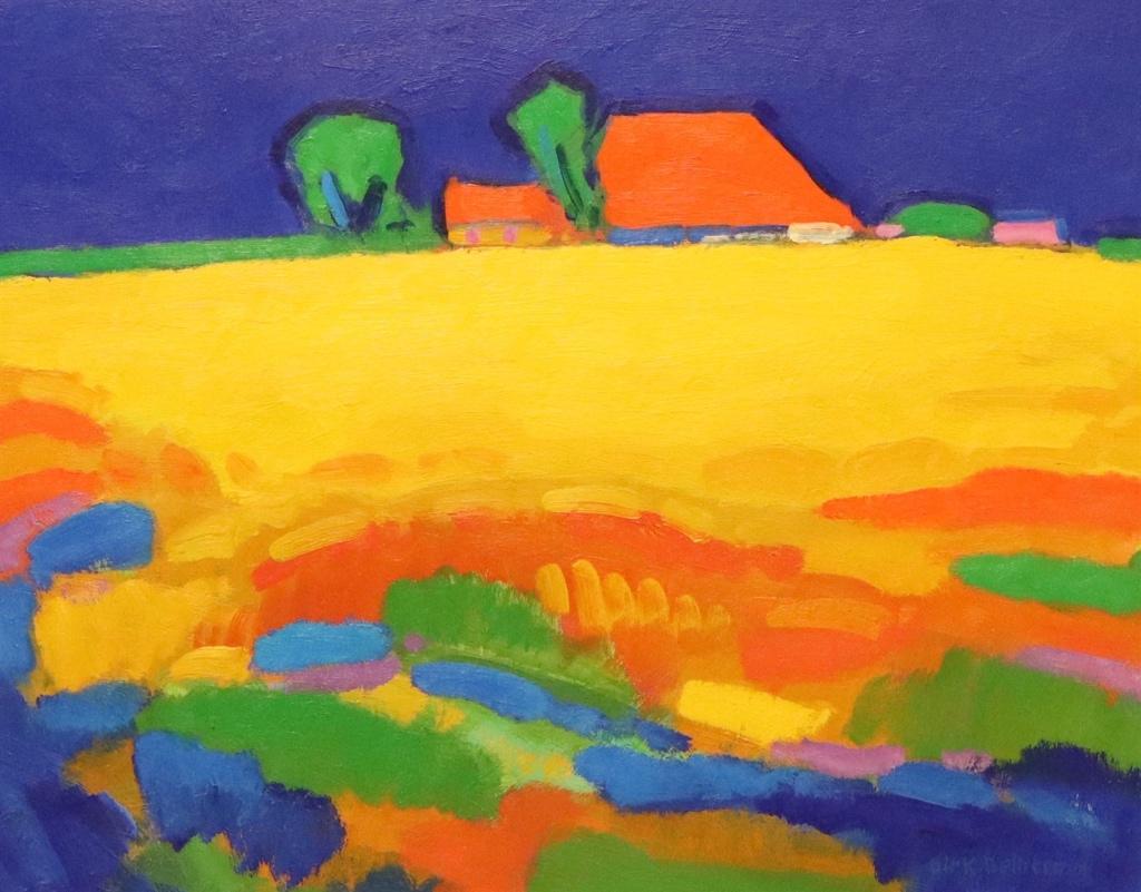 Dirk Beintema (1948), Landschap met koolzaadveld (2002), Ophalen of Verzenden