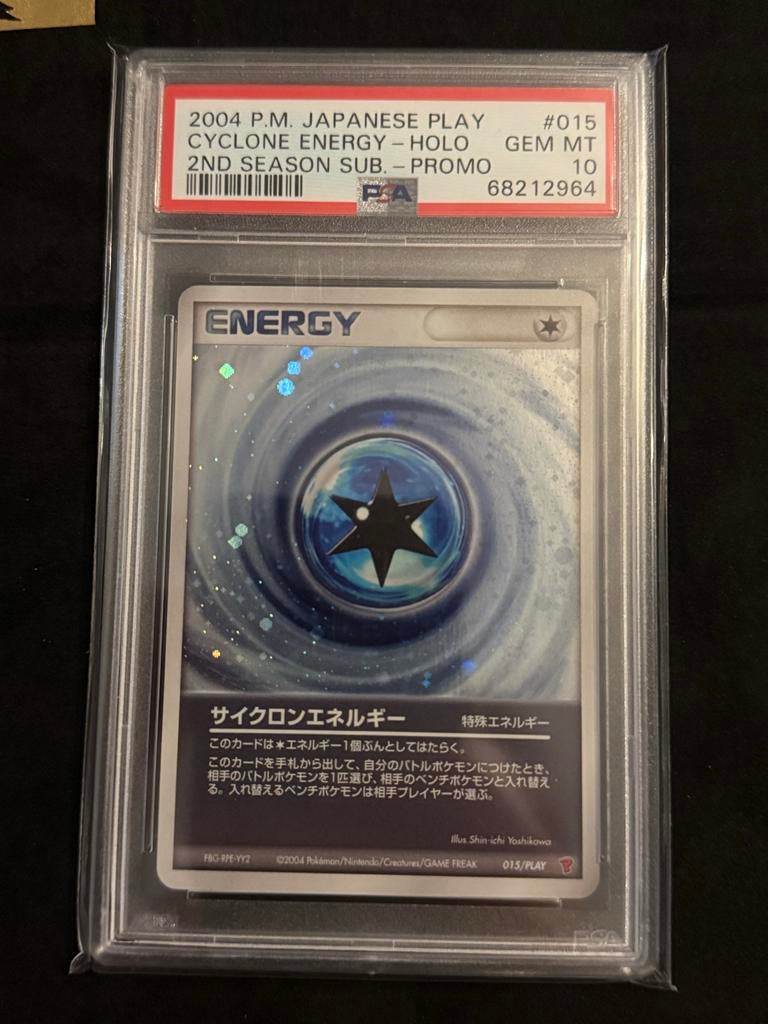Cyclone Energy Holo PSA 10 - Japanse Promo pokemon, Ophalen of Verzenden, Zo goed als nieuw, Losse kaart, Foil