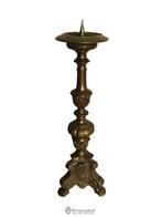 Antieke kandelaar barok brons - 40cm hoog, Antiek en Kunst, Antiek | Kandelaars, Ophalen of Verzenden, Koper of Brons