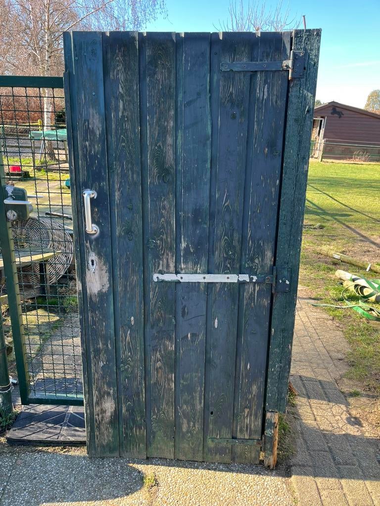 Tuinpoort schuurdeur hout 178 hoog 80 breed, Tuin en Terras, Tuinpoorten, Gebruikt, Minder dan 100 cm, Ophalen of Verzenden, Draaipoort