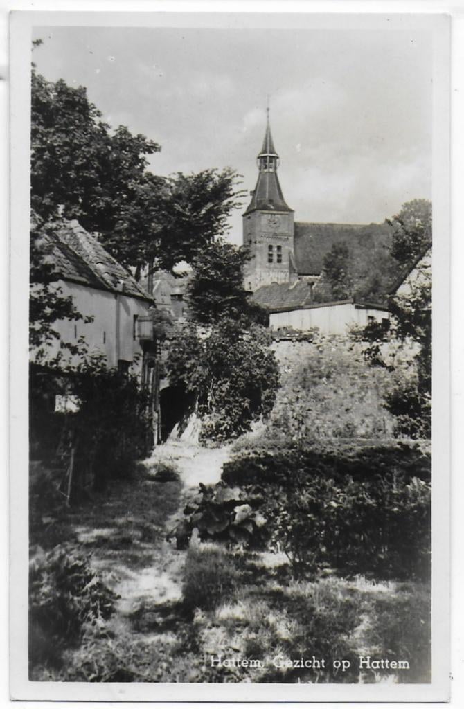 Hattem Oude Gelopen Ansichtkaart ( B1966 ), Ophalen of Verzenden, 1940 tot 1960, Gelopen, Gelderland